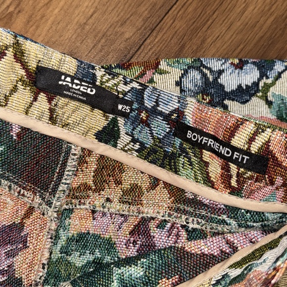 Jaded London Size 25 Floral Tapestry Boyfriend Fit Pants Streetwear Fashion Week - Picture 12 of 14